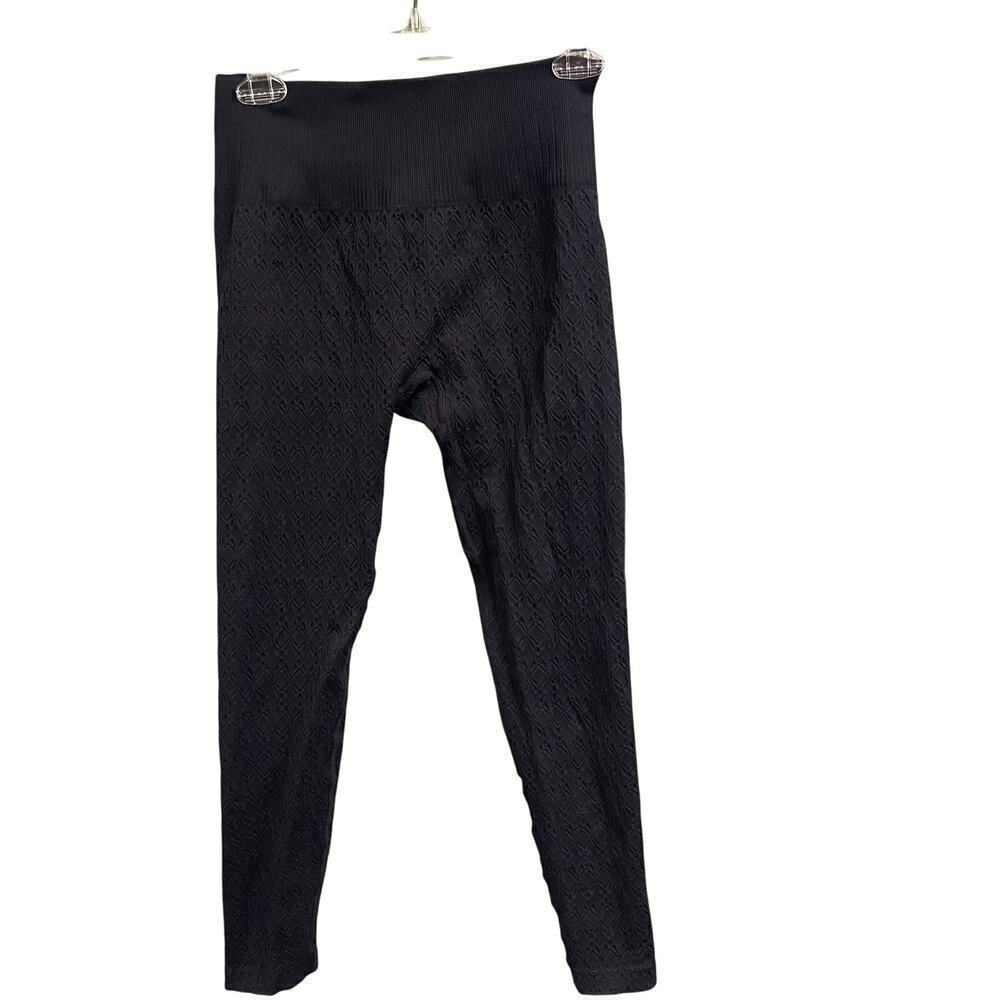 Joy Lab Womens Black Textured Leggings Size Medium Athletic Athleisure